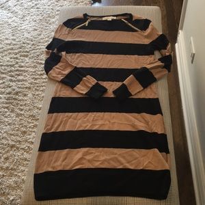 Michael Kors Striped Long Sleeve Dress Small